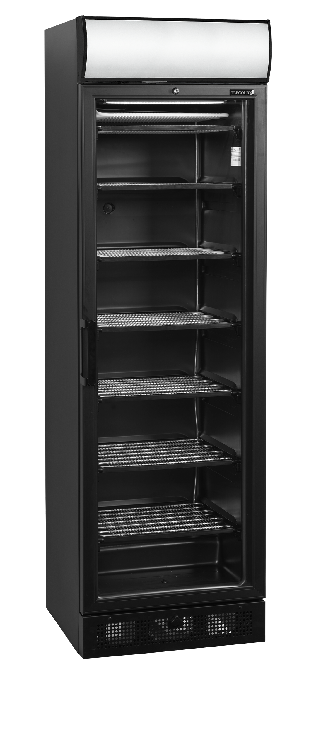 Congélateur saladette 371L vitré avec couvercle noir | Tefcold UFSC371GCP Black
