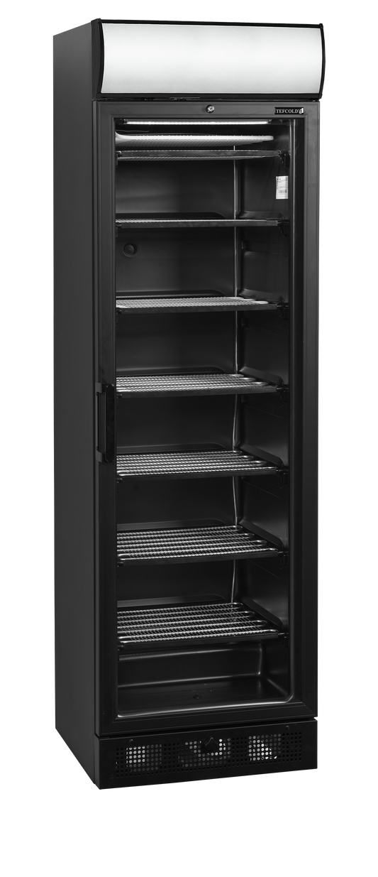 Congélateur saladette 371L vitré avec couvercle noir | Tefcold UFSC371GCP Black