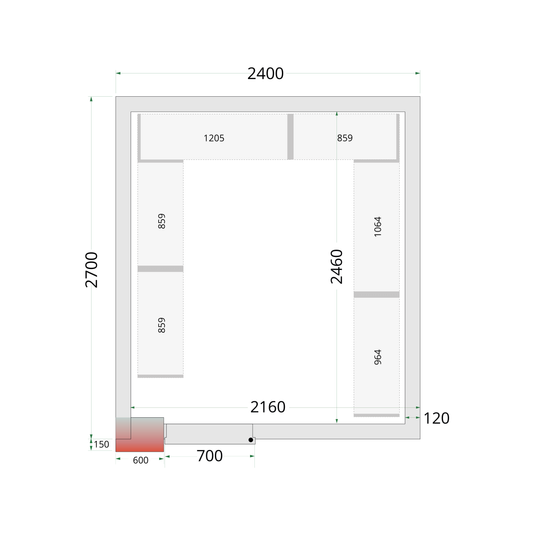 Chambre froide négative 240x270cm | Tefcold CRNF2427