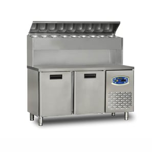 Table de préparation saladette haute 2 portes 290L - DAMPAK - 22TBF2S-PY70 - vue secondaire