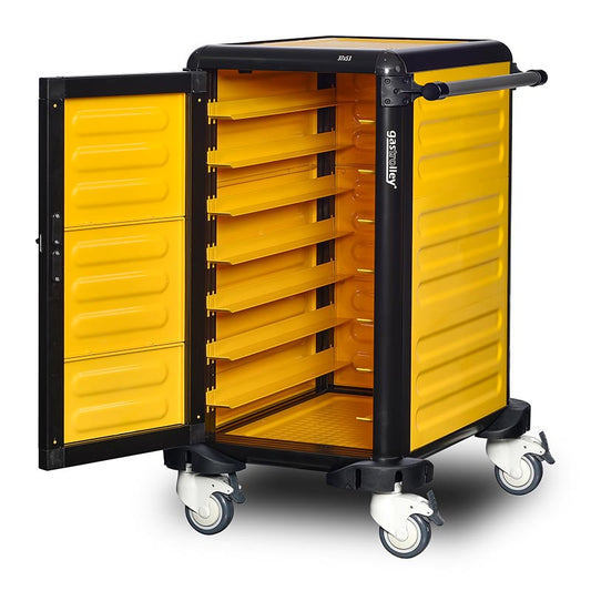 Chariot à plateau -  complètement fermé avec porte battante simple  7 niveaux - GASTROLLEY -  G.ST.75.S.4