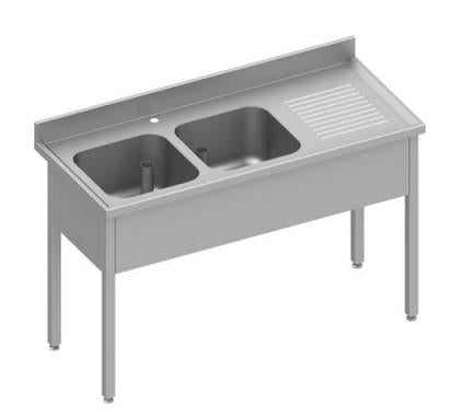 Plonge double bac sans étagère basse 120x60cm - PIMAK - M029PİMAK.12060.17
